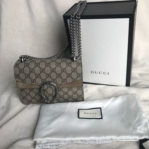 Gucci GG Supreme Mini Dionysus Bag Beige AUTH NWT